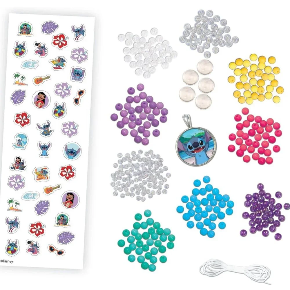DISNEY STITCH Charm Friendship Bracelet Jewelry Making Kit Activity Set NEW